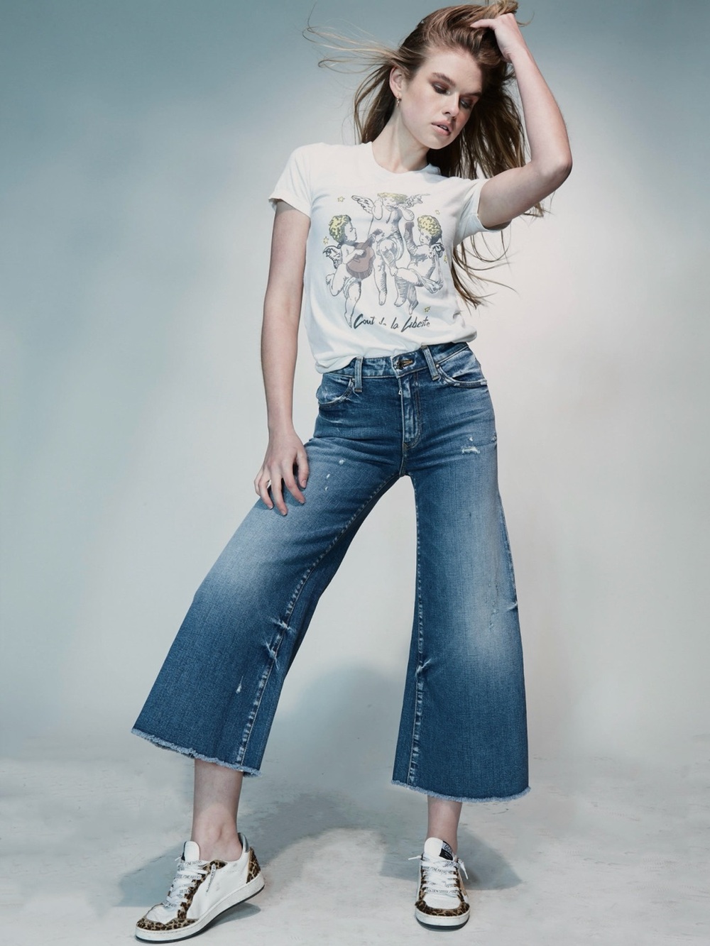 Cout De La Liberte Size 26 Gaucho Wide Leg Cropped Jeans